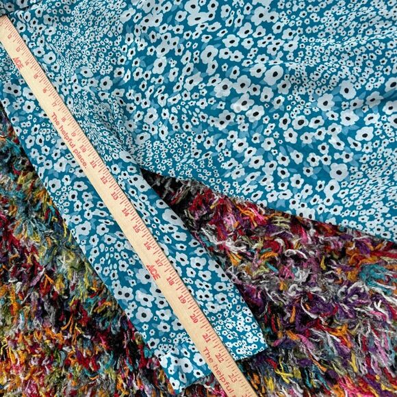 Cafe Marrakesh Women’s Floral Tunic Top Blouse Blue L Peasant Button Front - Picture 10 of 11